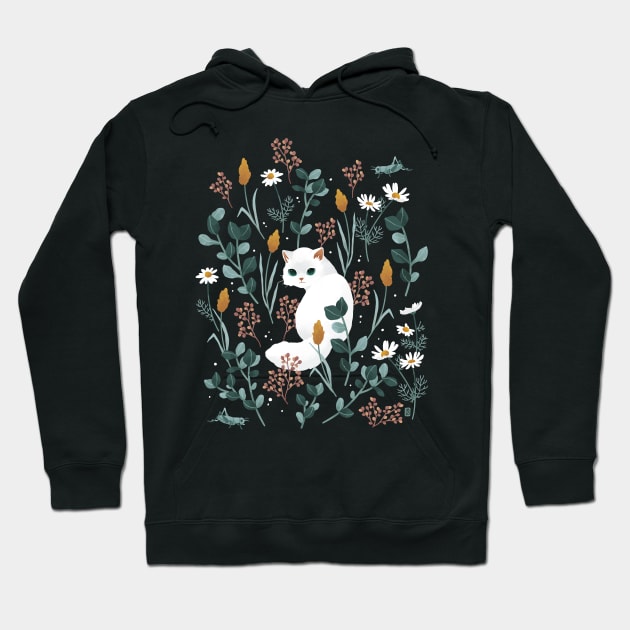 Cat in the meadow Hoodie by Freeminds